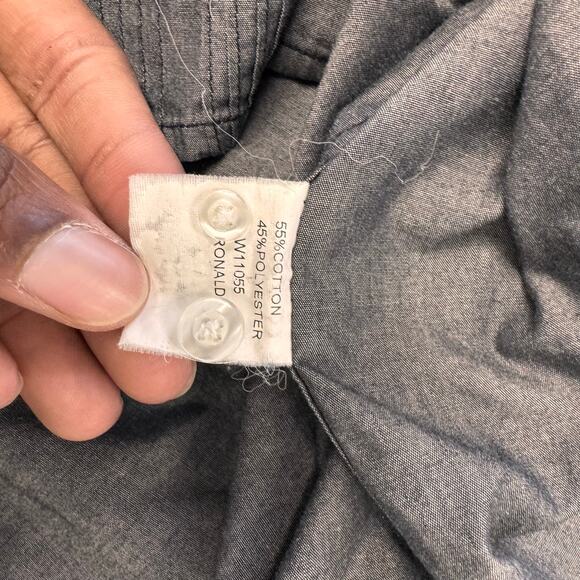 Roar Gray Striped Mens XL Contrast Stitch‎ Long Sleeve Button Shirt Mallgoth Y2K - Picture 5 of 8